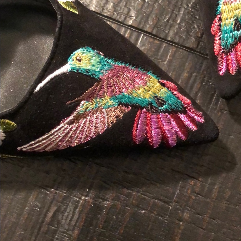 Dune Black Suede Pumps with Appliqué - Picture 3 of 6